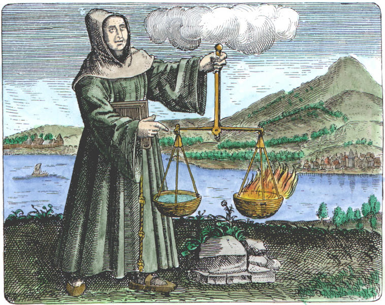Roger Bacon from Albertus Magnus from Maier, Symbola aurea mensae, Franckfurt, 1617